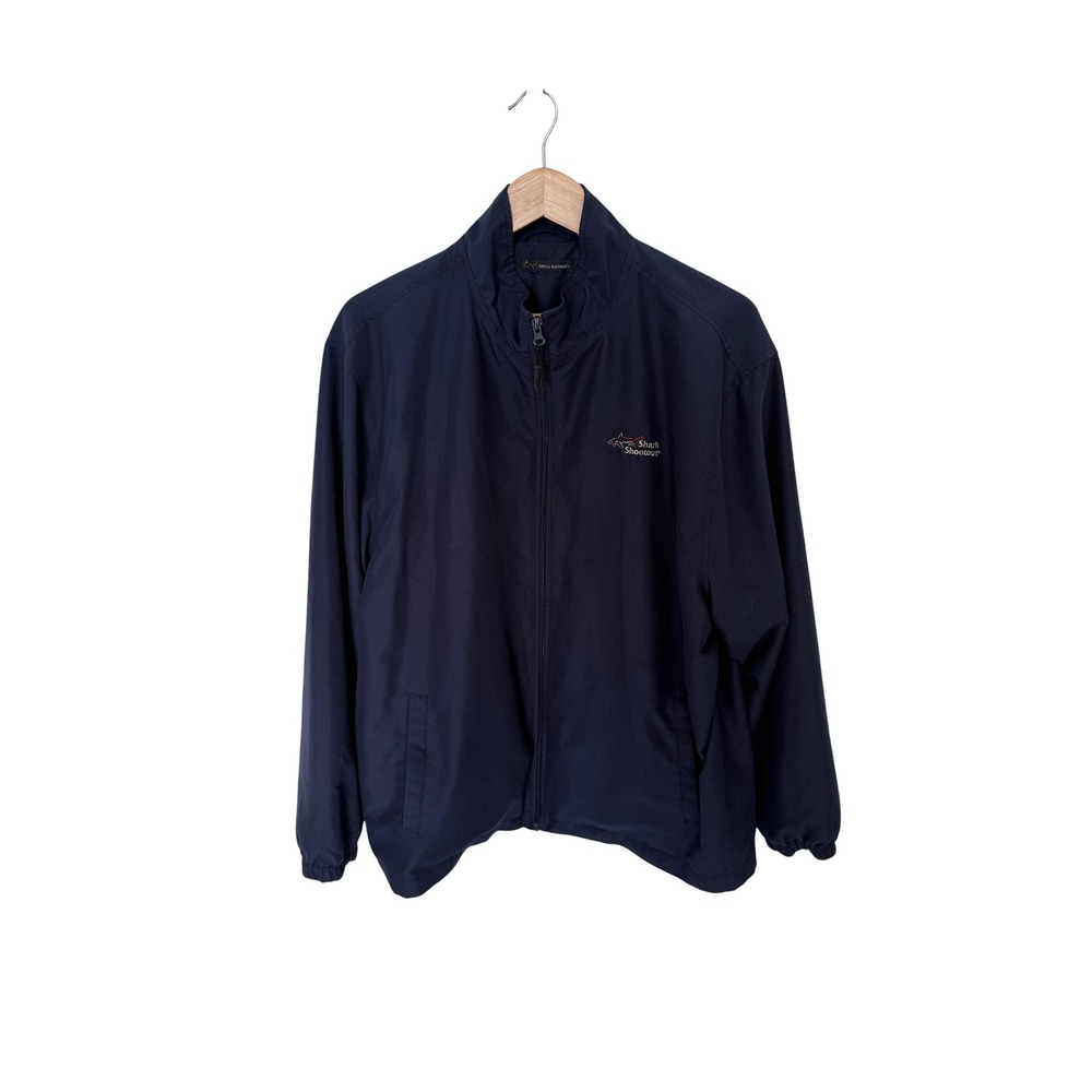 Greg Norman Shark Shootout Navy Blue Full Zip Windbreaker Jacket Mens XL
